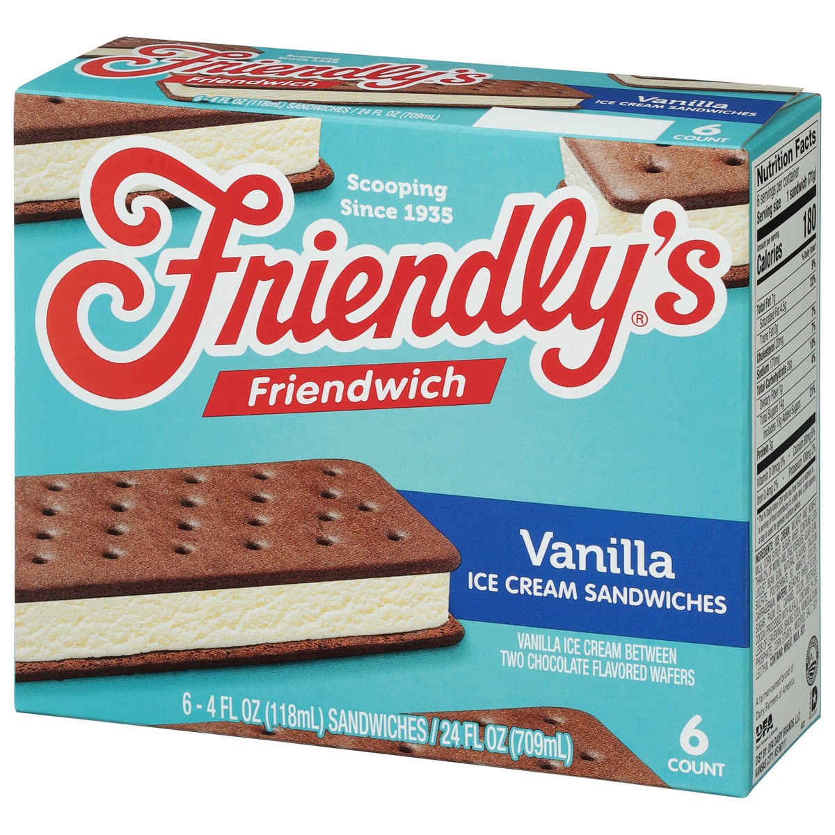 slide 5 of 9, Friendly's Friendwich - Vanilla, 6 ct