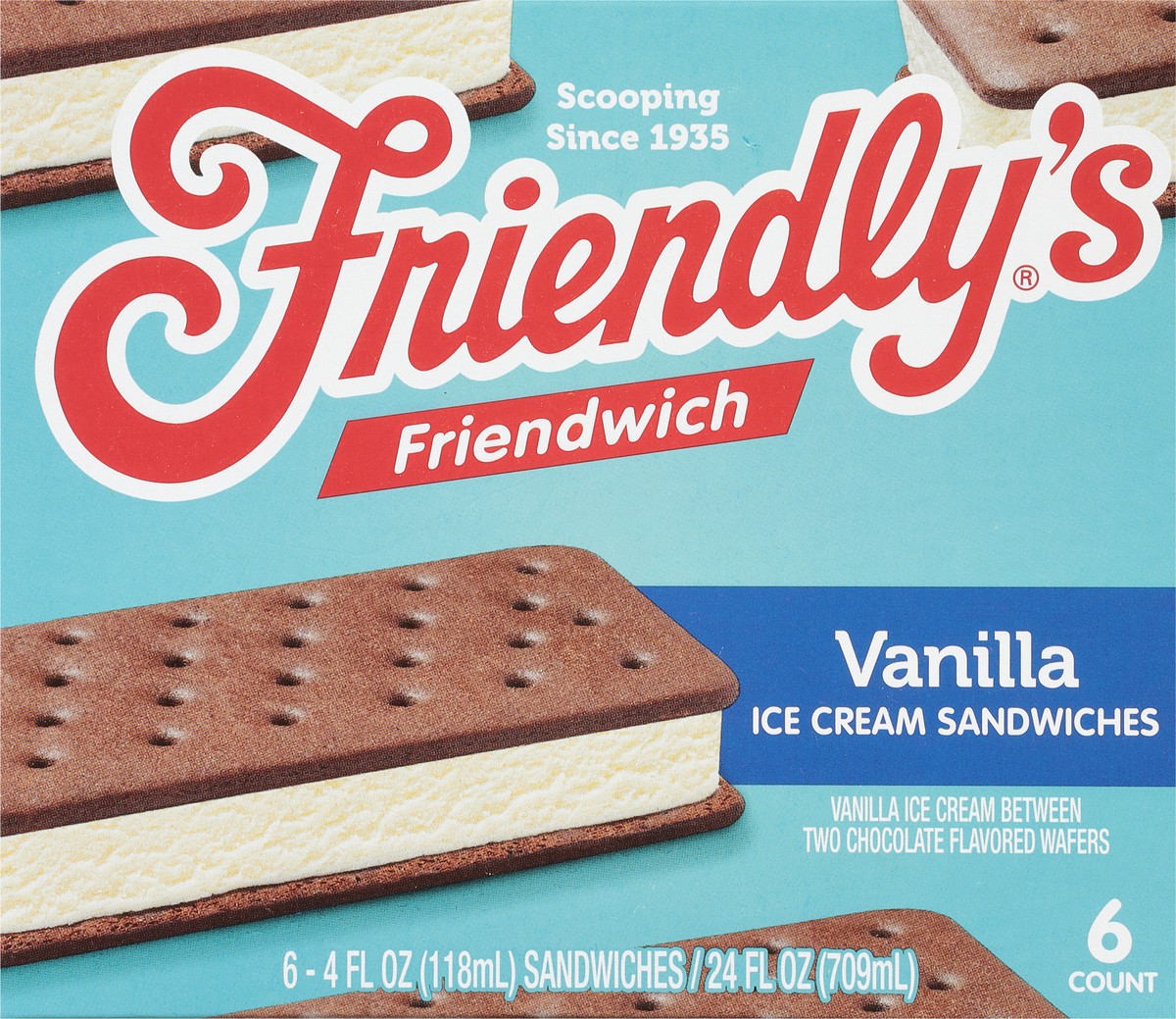 slide 7 of 9, Friendly's Friendwich - Vanilla, 6 ct