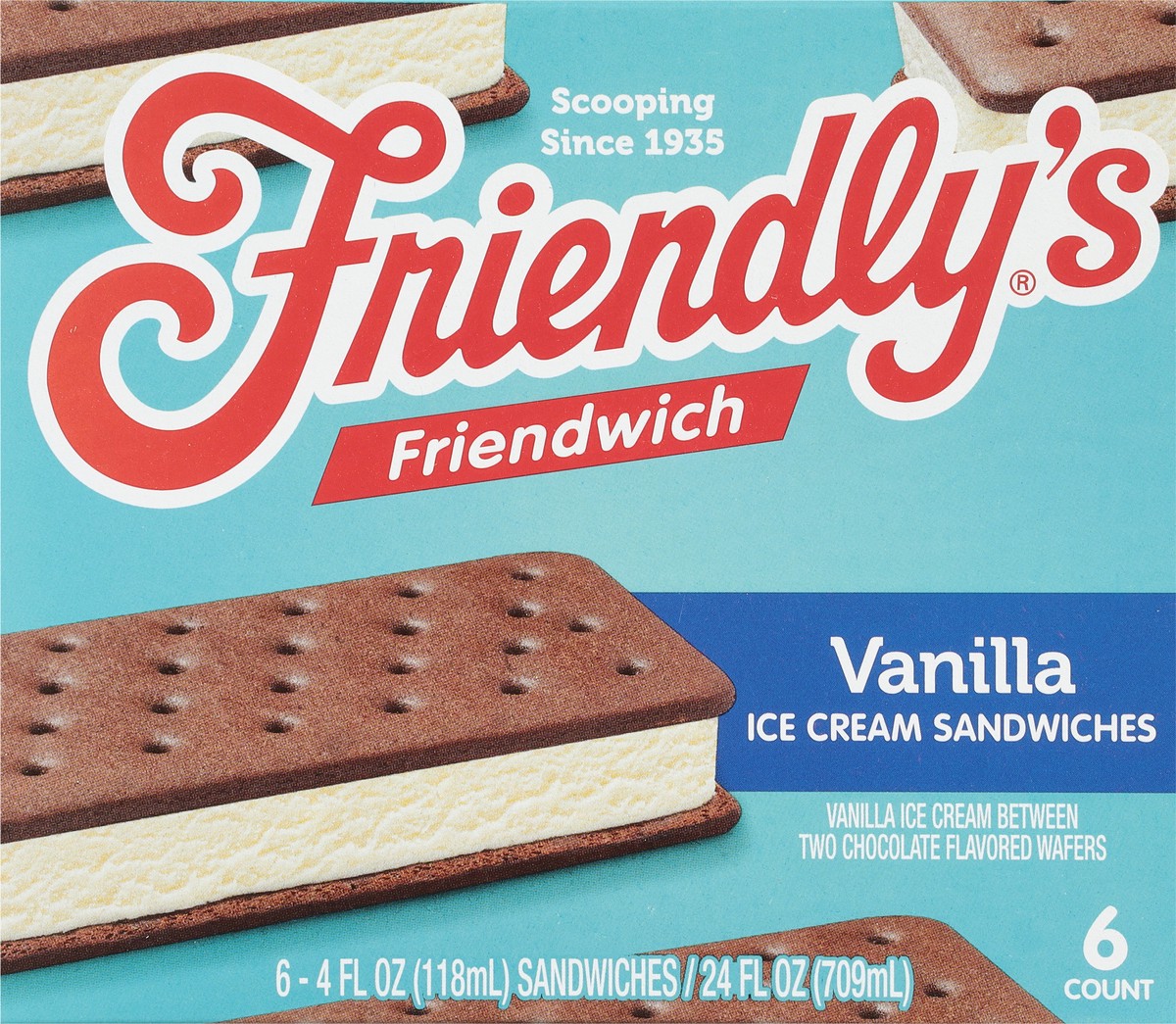 slide 6 of 9, Friendly's Friendwich - Vanilla, 6 ct