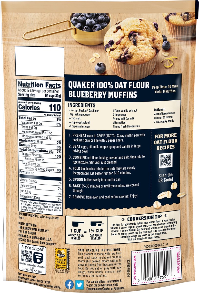 slide 3 of 4, Quaker Oat Flour, 20 oz