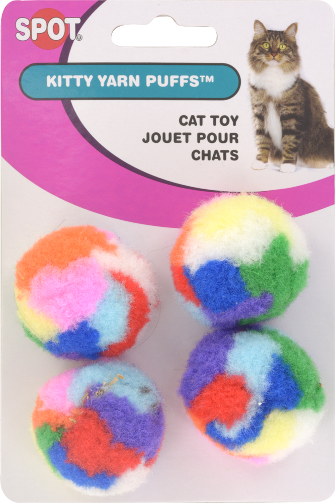 slide 2 of 4, SPOT Kitty Yarn Puffs, 4 ct