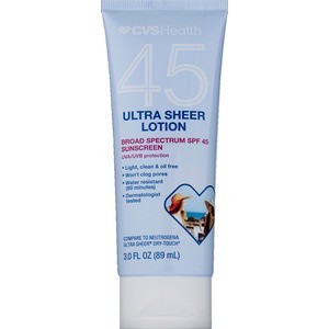 slide 1 of 1, CVS Health Ultra Sheer Broad Spectrum Sunscreen Lotion Spf 45, 3 fl oz