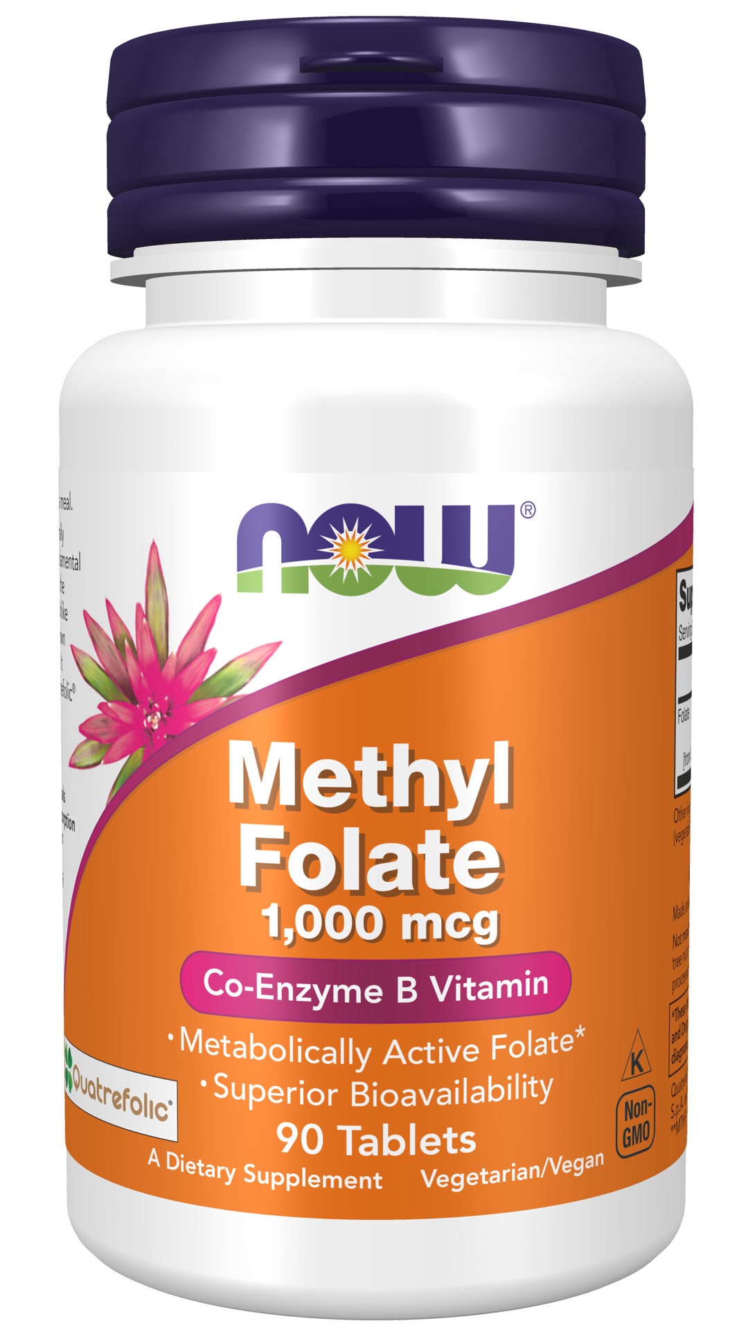 slide 1 of 4, NOW Methyl Folate 1,000 mcg - 90 Tablets, 90 ct