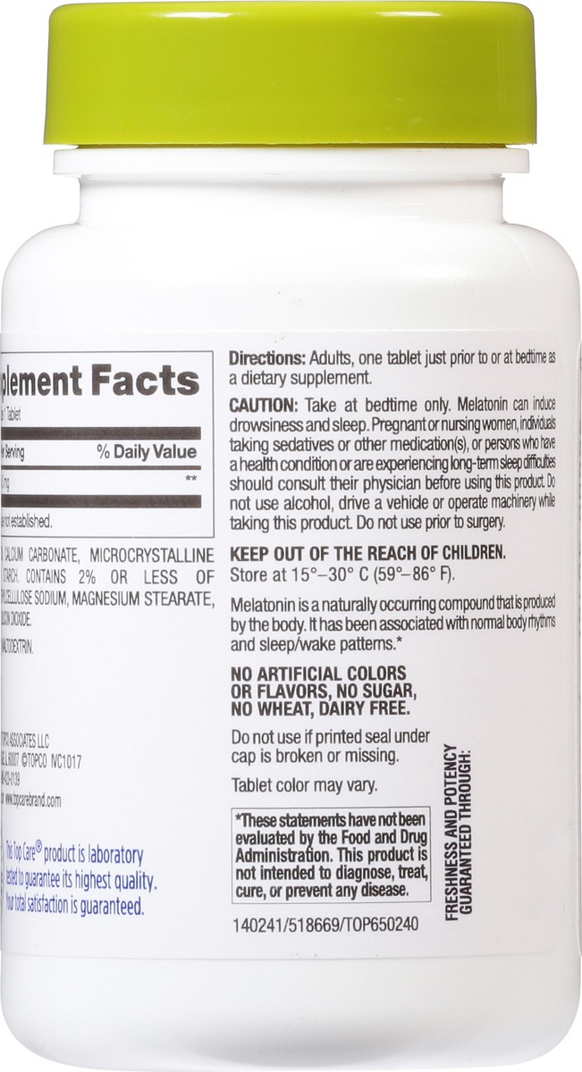 slide 5 of 9, Topcare Supplements Melatonin, 120 ct