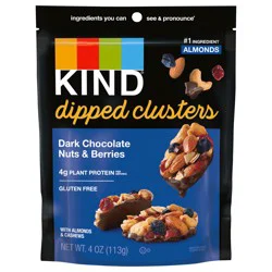 KIND Dipped Clusters, Dark Chocolate Nuts & Berries, 4g Protein, Snack Mix, 4 OZ