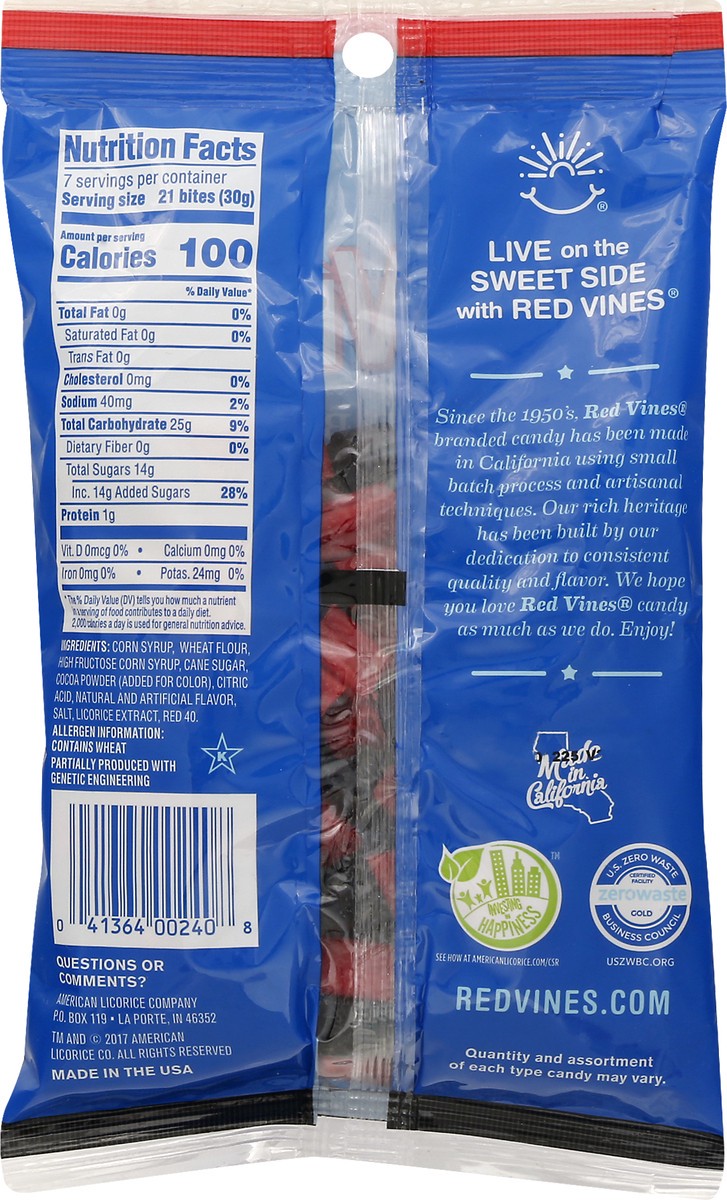 slide 8 of 10, Red Vines Original Red/Black Licorice Mixed Bites 8 oz, 8 oz