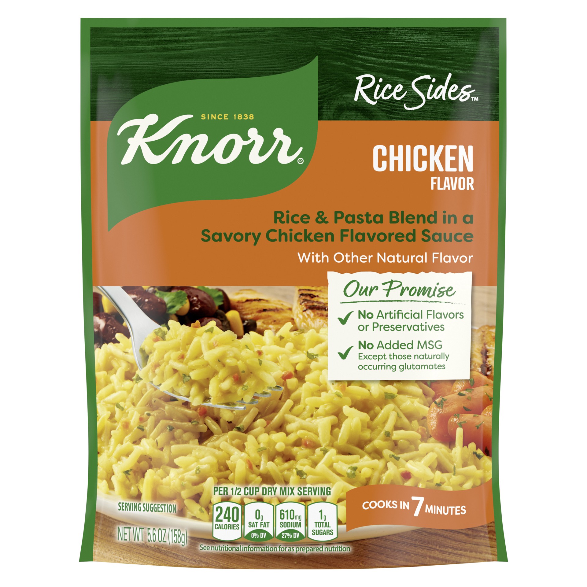 slide 1 of 4, Knorr Rice Sides Chicken Long Grain Rice and Vermicelli Pasta Blend, 5.6 oz, 5.6 oz