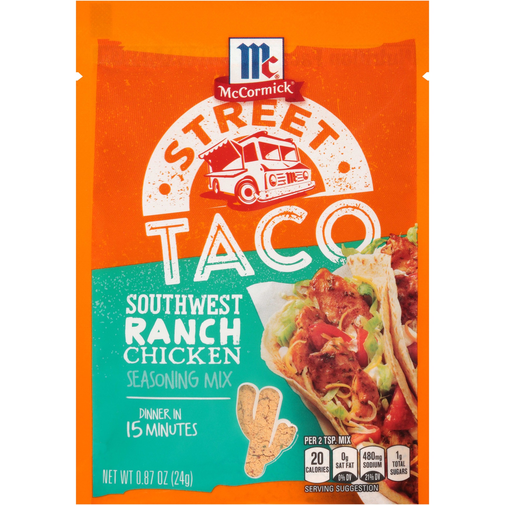 slide 1 of 7, McCormick Taco Seasoning Mix - Southwest Ranch Chicken, 0.87 oz, 0.87 oz