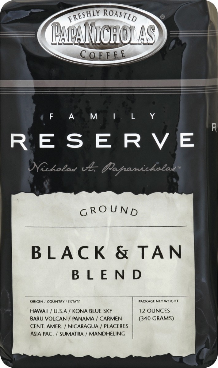 slide 4 of 4, PapaNicholas Family Reserve Organic Medium Roast Black & Tan Blend Ground Coffee, 12 oz