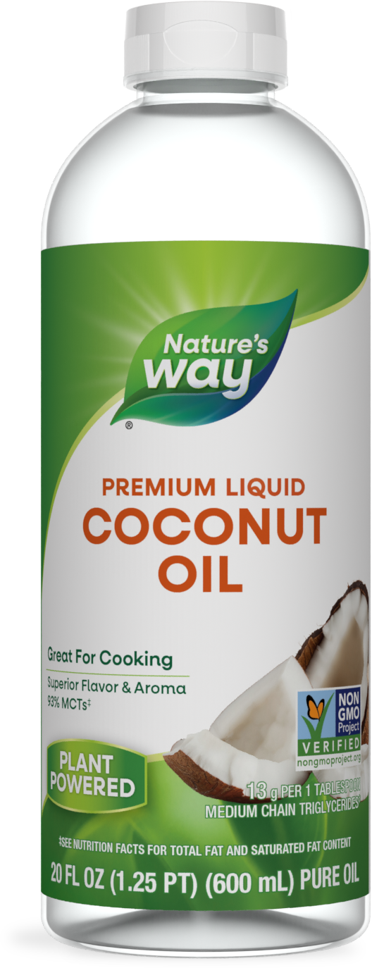 slide 1 of 4, Nature's Way Liquid Coconut Oil, 20 oz