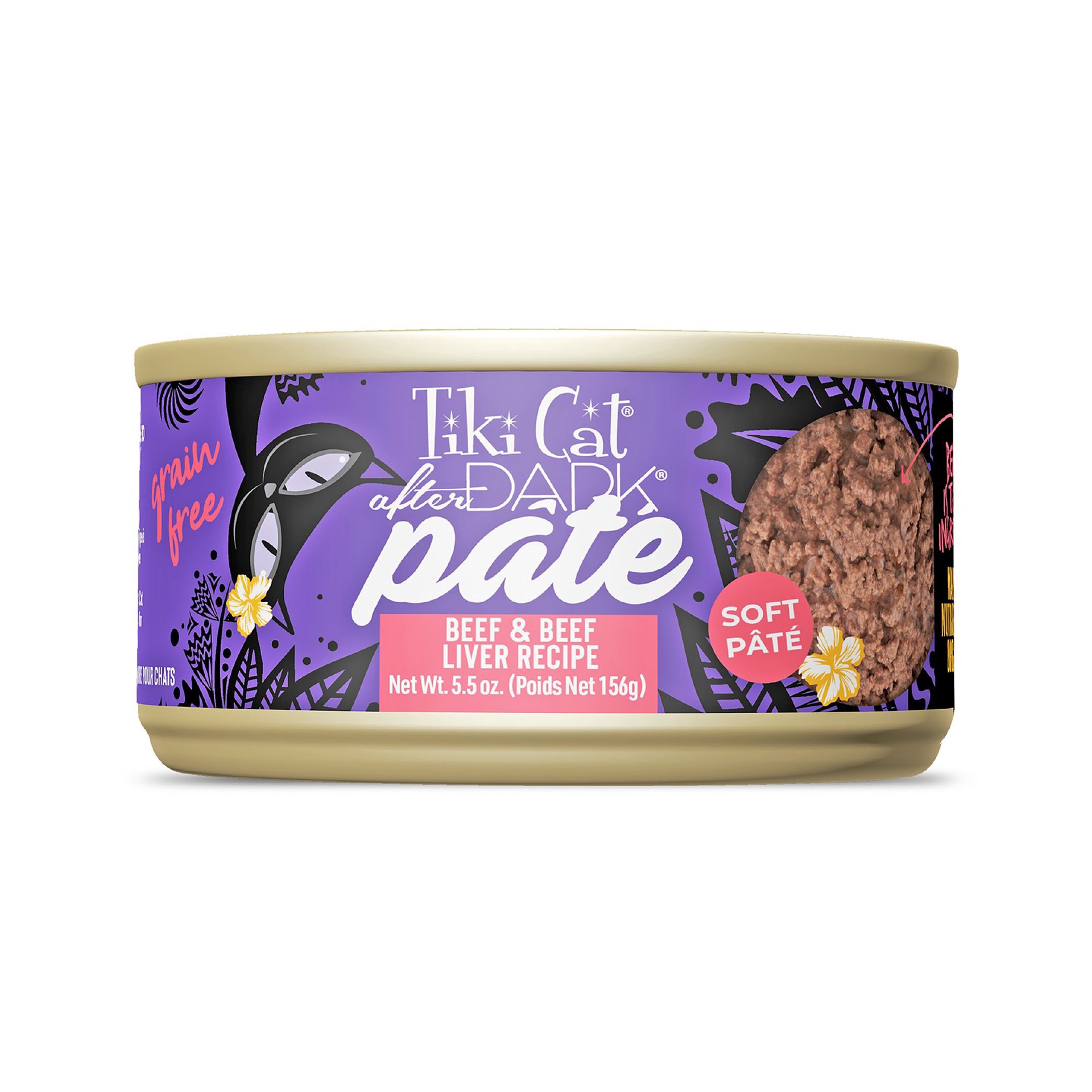 slide 1 of 1, Tiki Cat After Dark Soft Pate Wet Cat Food, Beef & Beef Liver Recipe, 5.5 oz. Can (8 Count), 5.5 oz