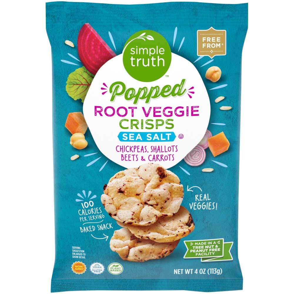 slide 1 of 1, Simple Truth Popped Sea Salt Root Veggie Crisps, 4 oz