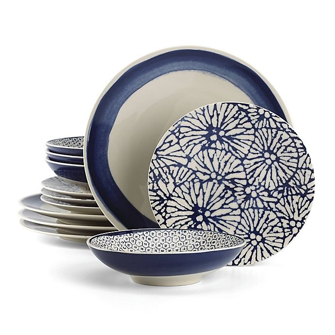 slide 1 of 1, Lenox Market Place Indigo Dinnerware Set, 12 ct