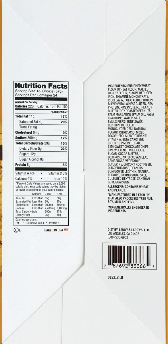 slide 8 of 10, Lenny & Larry's Peanut Butter Chocolate Chip Cookies 12 - 4 oz Cookies, 12 ct