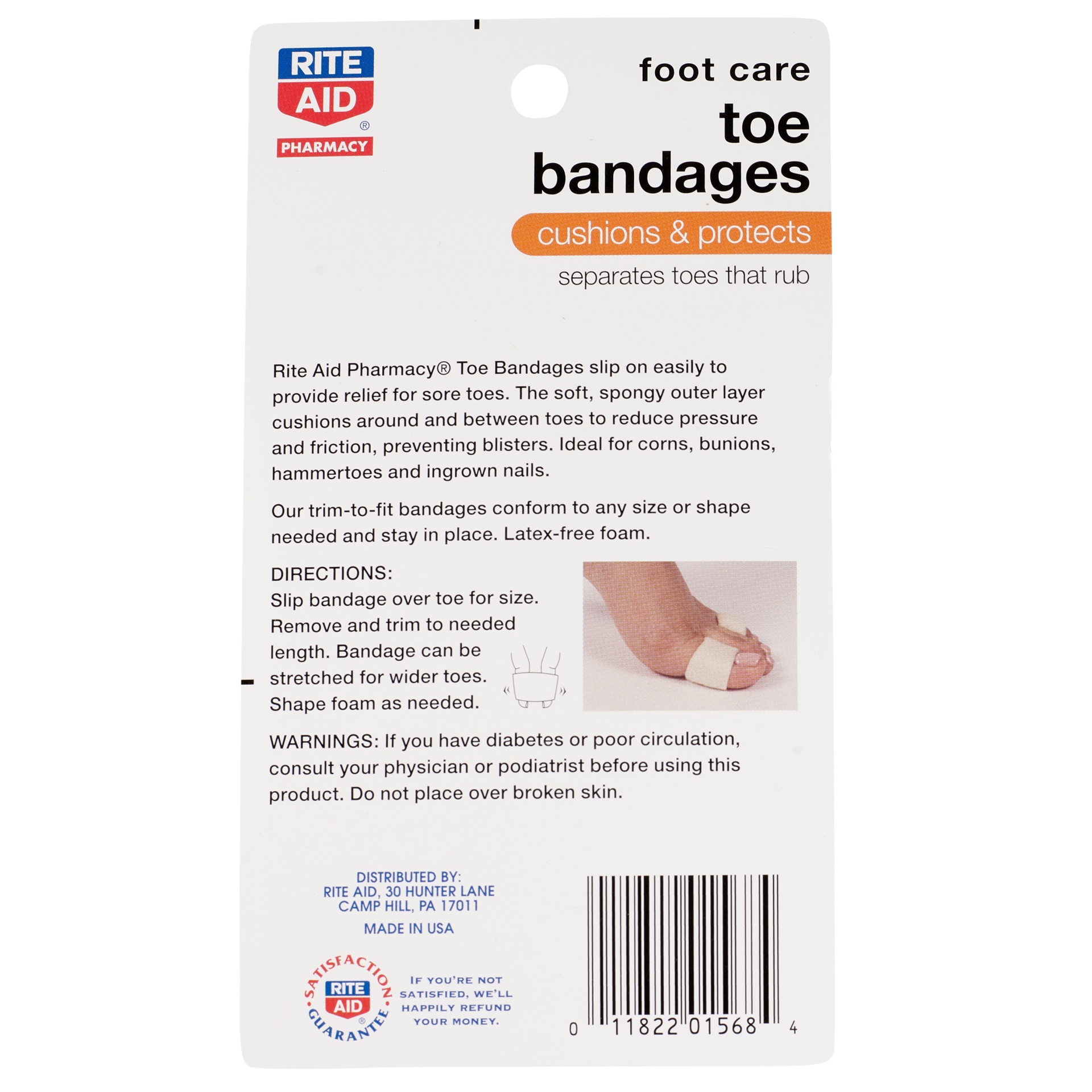 Rite Aid Foot Care, Toe Bandages 3 ct Shipt