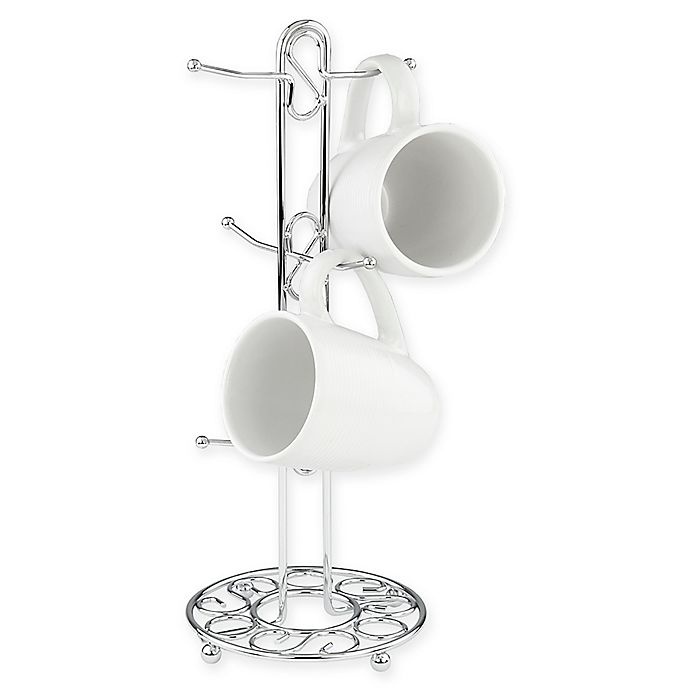 slide 1 of 4, Home Basics Steel Mug Tree - Chrome, 1 ct