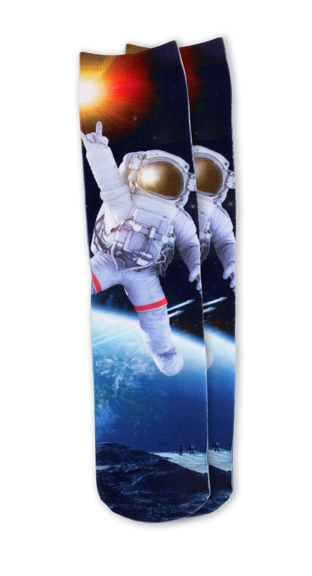 slide 1 of 1, Two Left Feet Out Of This World Big Feet Socks, 1 pair