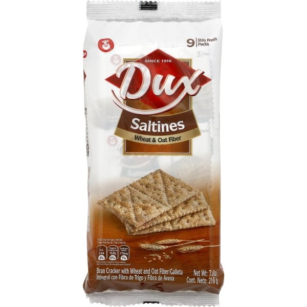 slide 1 of 1, Dux Wheat Saltines Wheat And Oats Fiber Crackers, 7.62 oz