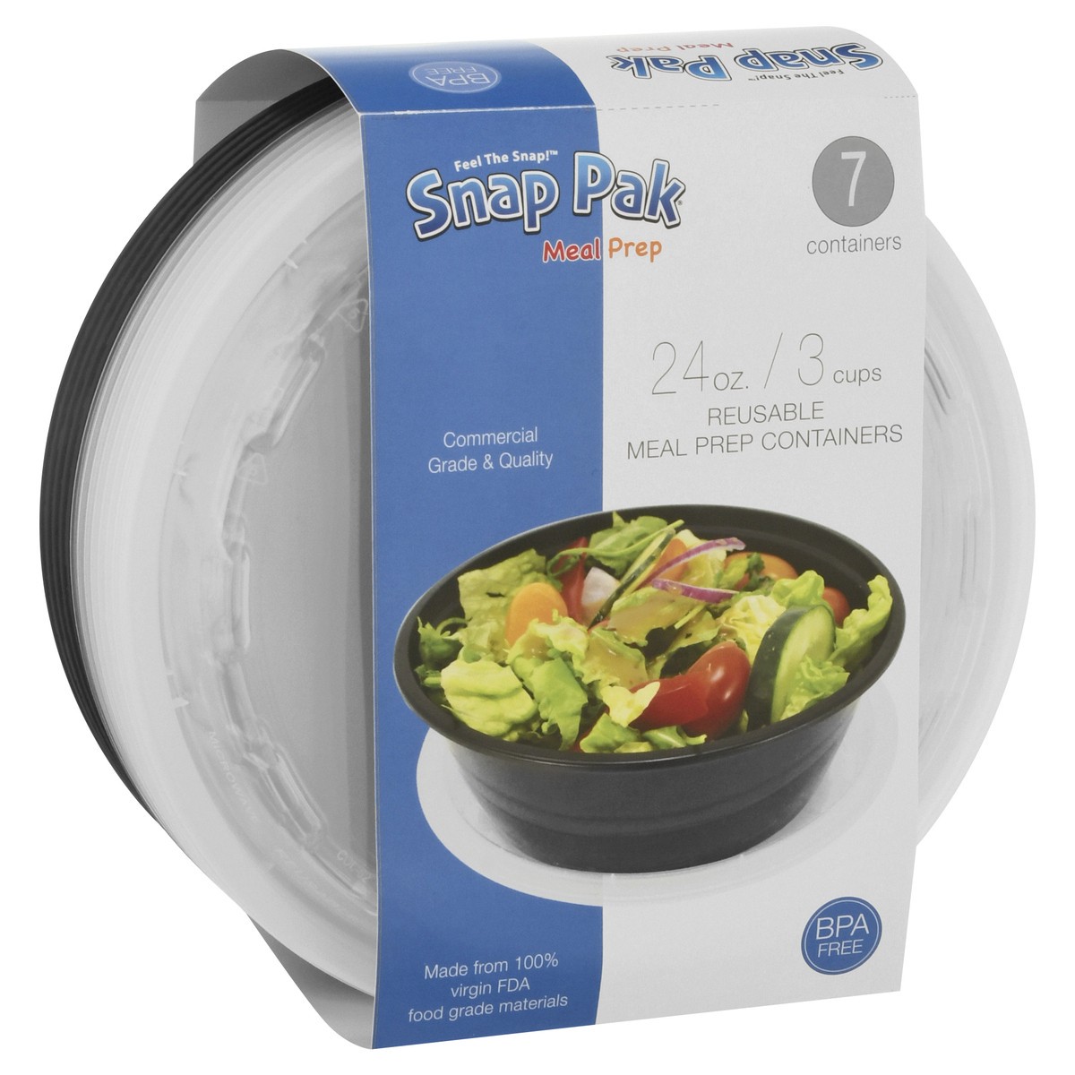 slide 5 of 9, Snap Pak 24 Ounce Reusable Meal Prep Containers 7 ea, 1 ct