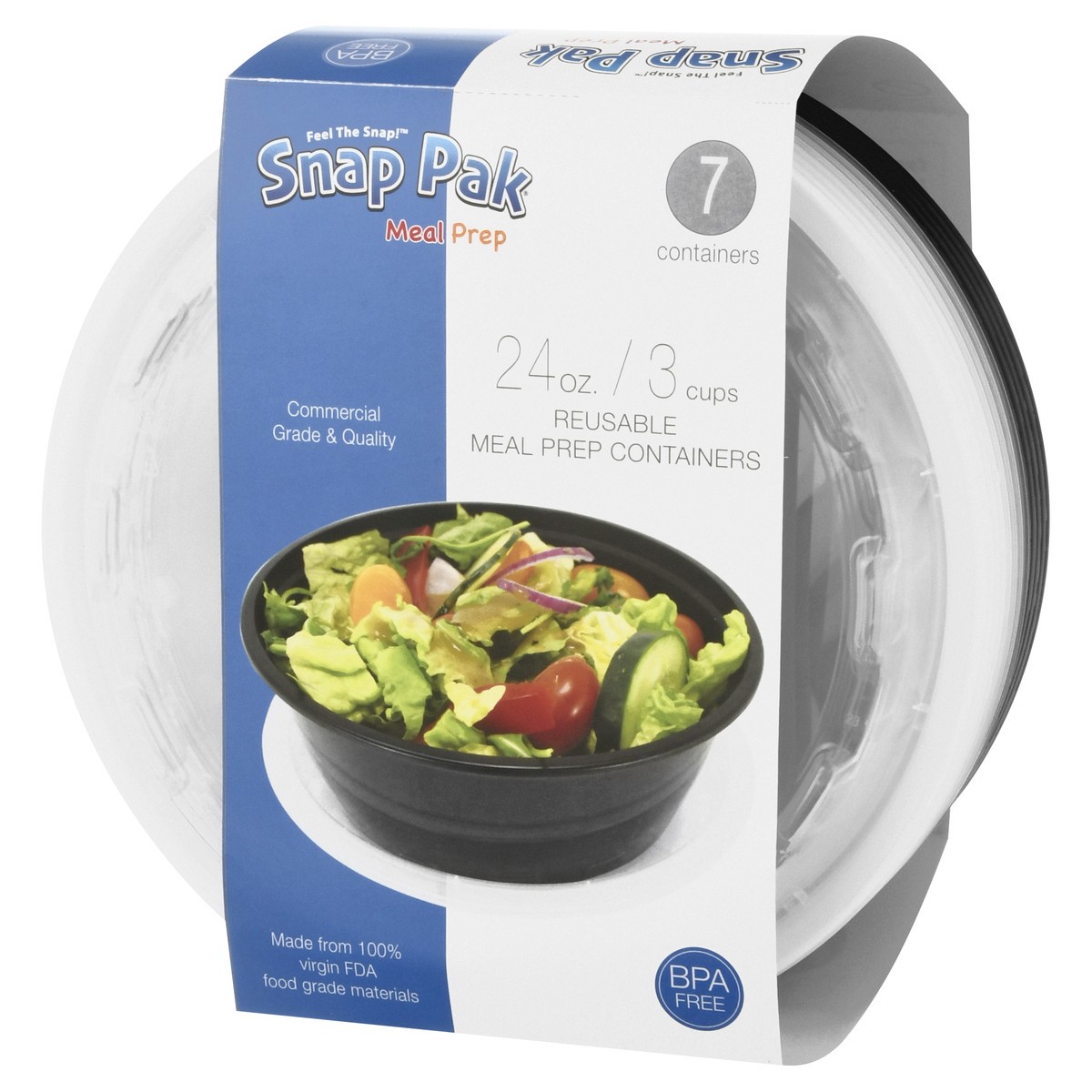 slide 4 of 9, Snap Pak 24 Ounce Reusable Meal Prep Containers 7 ea, 1 ct