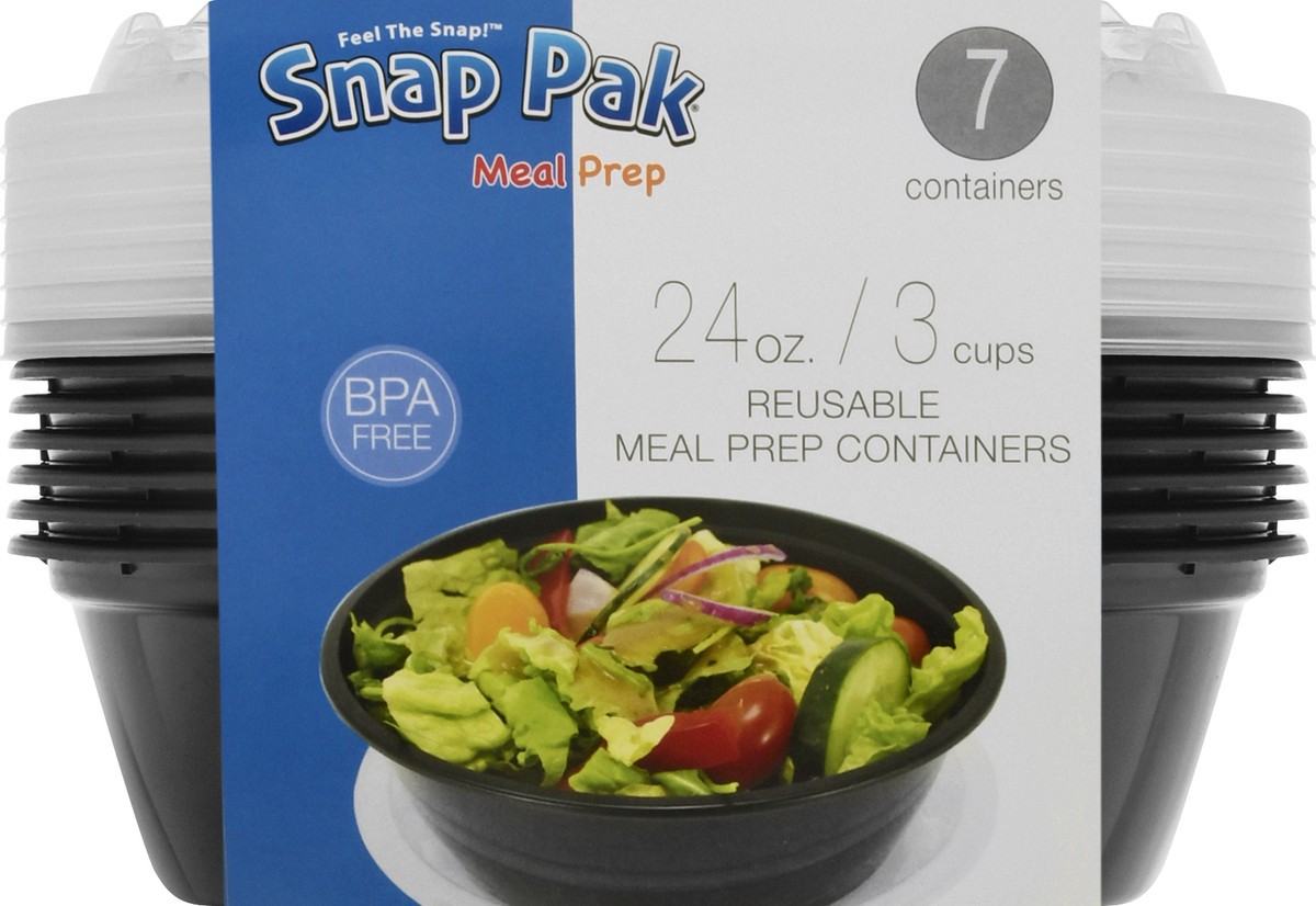 slide 8 of 9, Snap Pak 24 Ounce Reusable Meal Prep Containers 7 ea, 1 ct