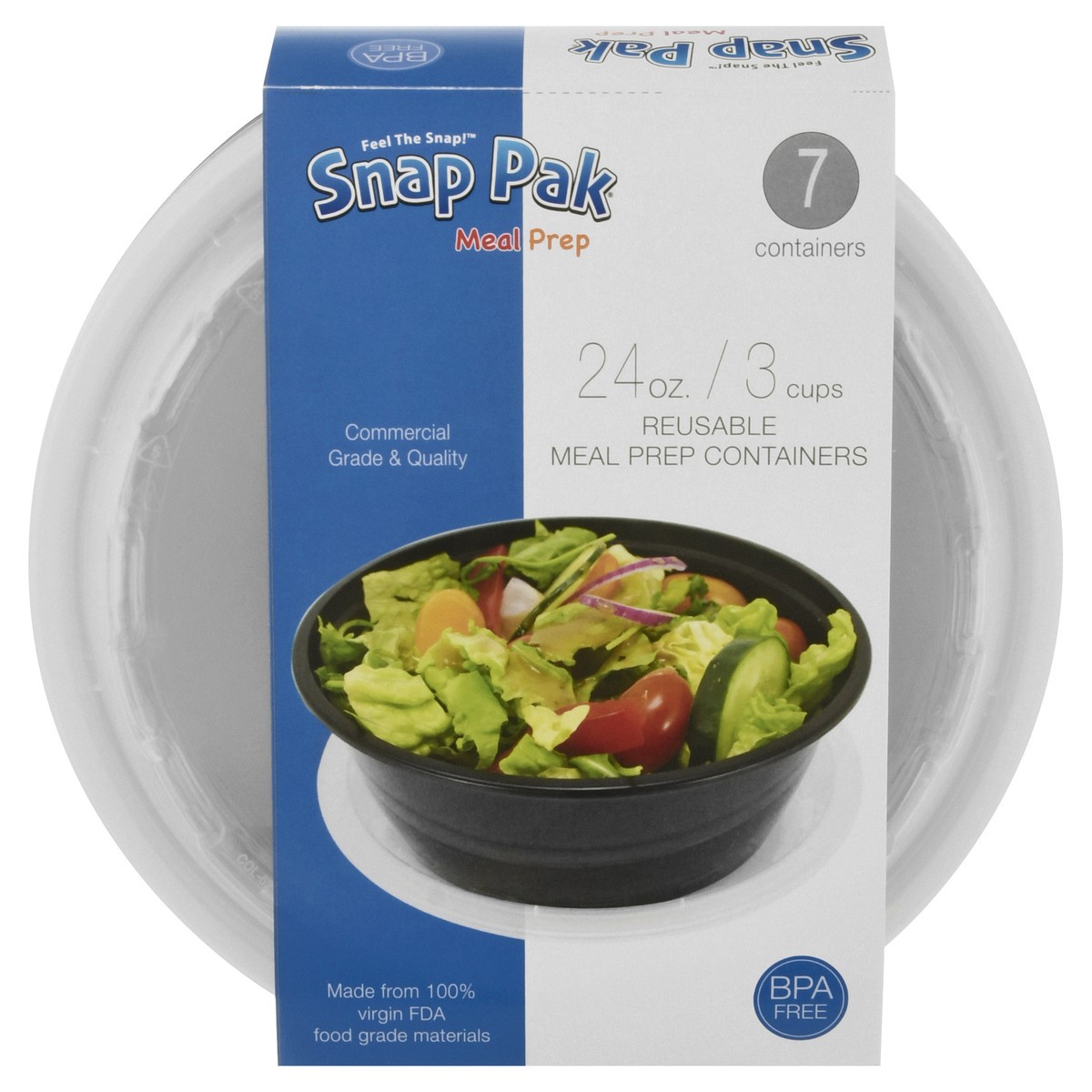 slide 1 of 1, Snap Pak 24 Ounce Reusable Meal Prep Containers 7 ea, 7 ct