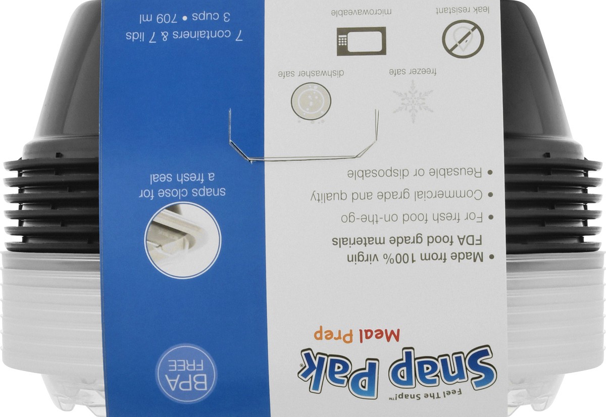 slide 7 of 9, Snap Pak 24 Ounce Reusable Meal Prep Containers 7 ea, 1 ct