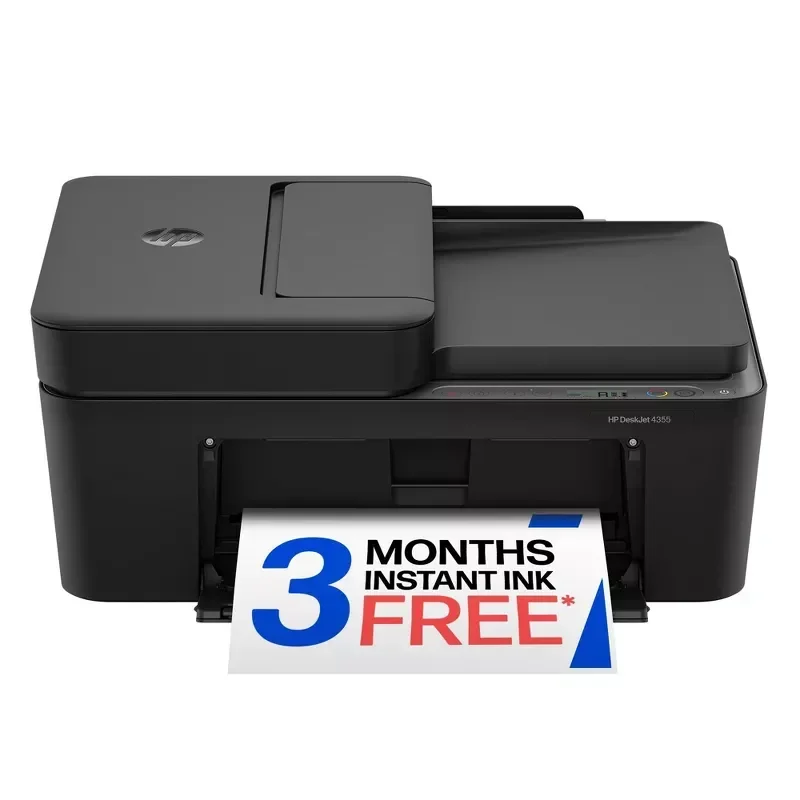slide 1 of 17, HP DeskJet 4355 Wireless All-in-One Color Inkjet Printer, Scanner, Copier, Best for home, 3 months of free Instant Ink, AI-capable (AJ4Y0A), 1 ct