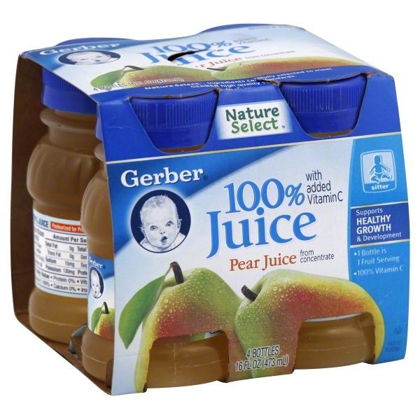 slide 1 of 1, Gerber Pear Juice, 4 ct; 4 fl oz