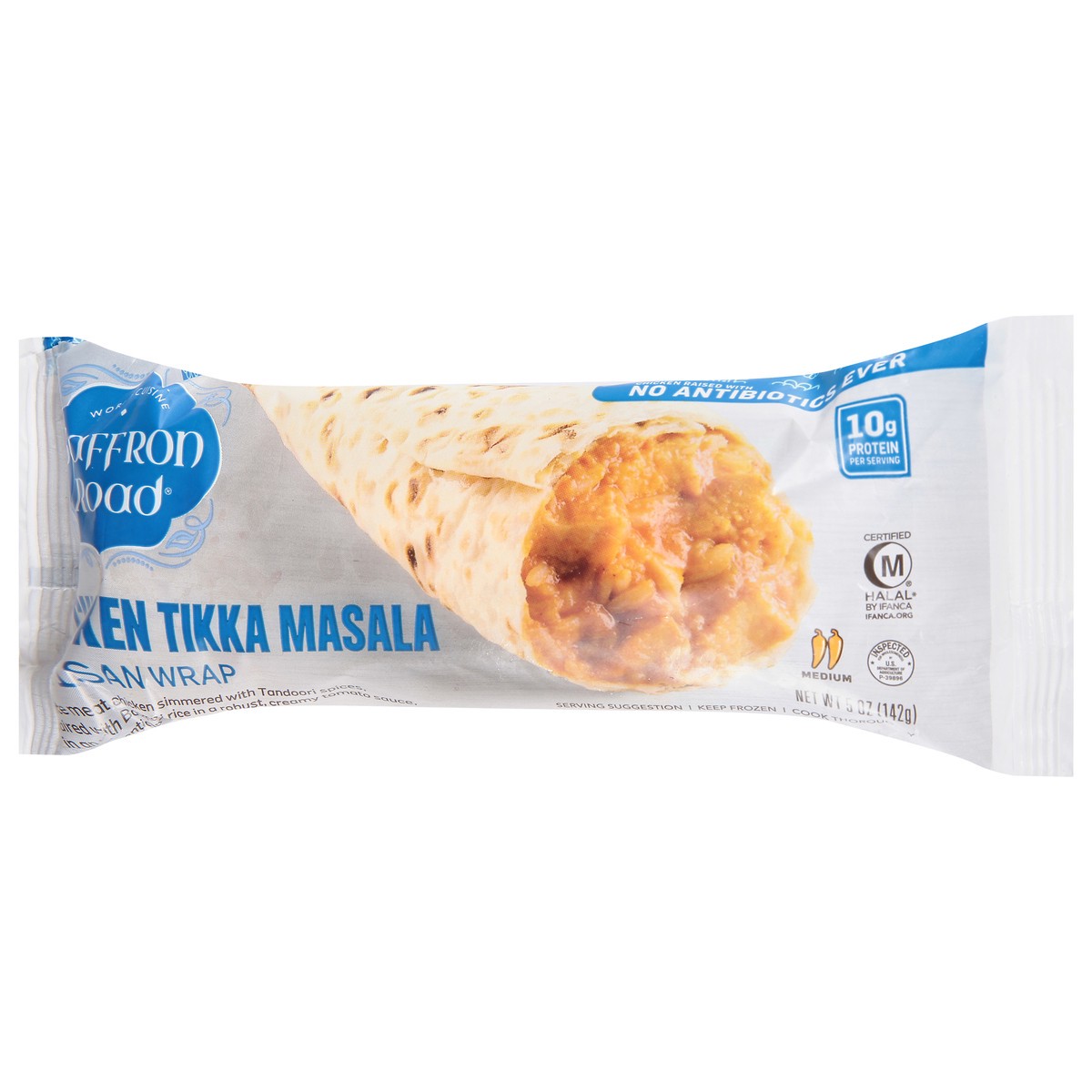 slide 2 of 9, Saffron Road Medium Chicken Tikka Masala Artisian Wrap 5 oz, 5 oz