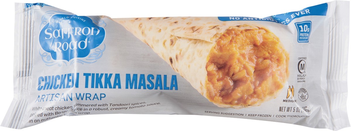 slide 6 of 9, Saffron Road Medium Chicken Tikka Masala Artisian Wrap 5 oz, 5 oz