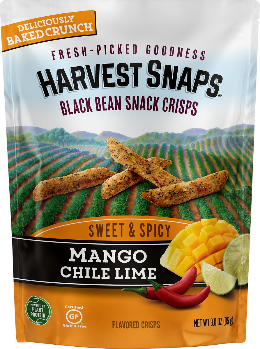 slide 3 of 7, Harvest Snaps Sweet & Spicy Mango Chile Lime Black Bean Snack Crisps 3 oz, 3 oz
