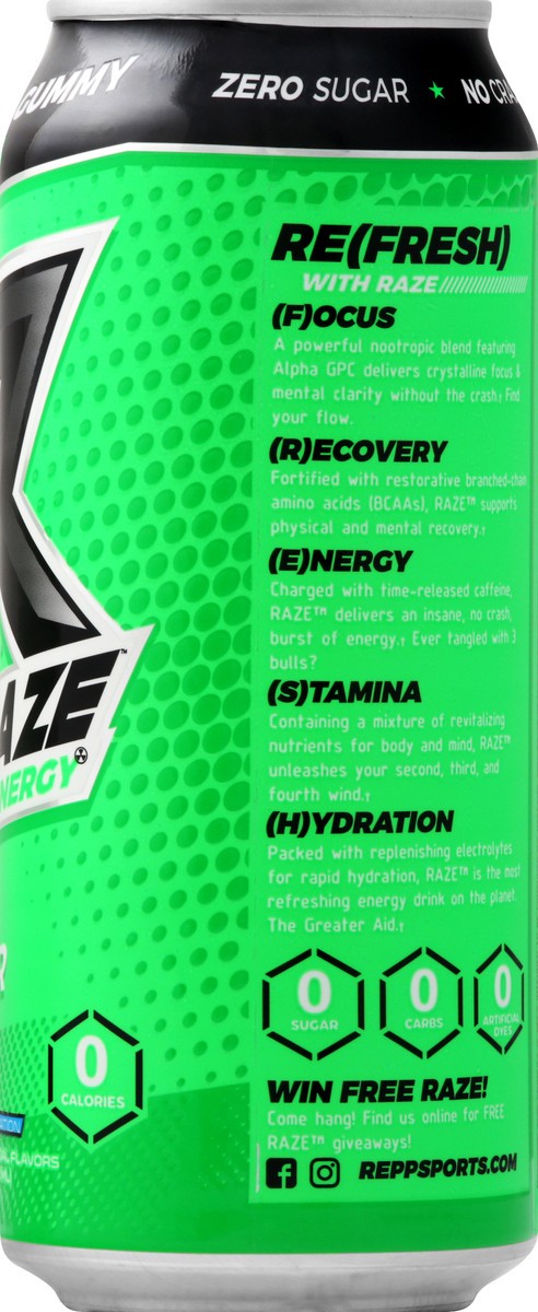 slide 6 of 11, Raze Energy Sour Gummy Worms Energy Drink, 16 oz