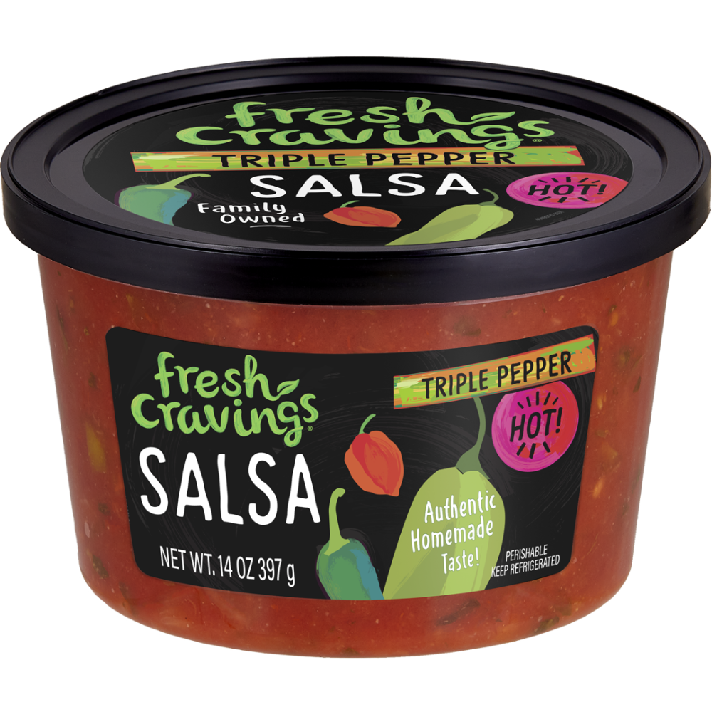 slide 1 of 1, Fresh Cravings Hot Triple Pepper Salsa, 14 oz