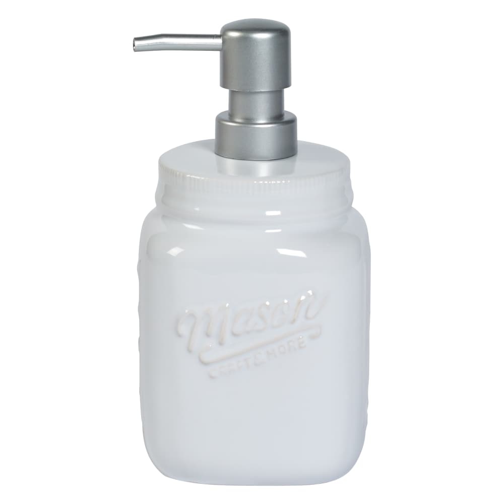 slide 1 of 1, Mason Craft & More Ceramic Soap Pump - White - 25 Ounce, 25 oz