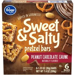 Kroger Sweet & Salty Peanut Chocolate Chunk Pretzel Bars 6 Count