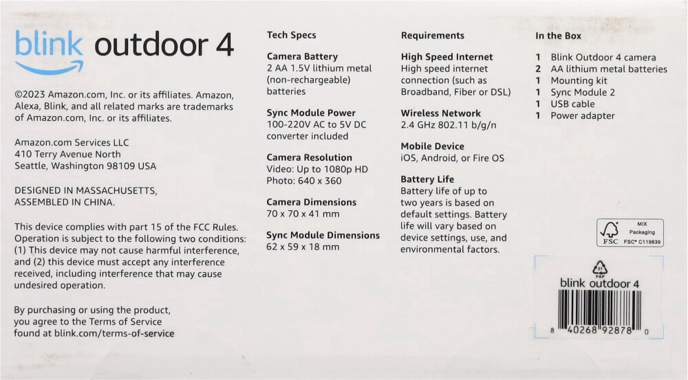 slide 6 of 6, Blink Outdoor 4 Battery-Powered Smart Security Camera 1 ea, 1 ct