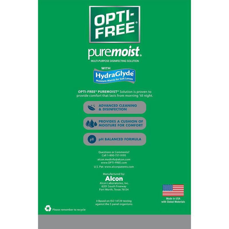 slide 4 of 5, Opti-Free PureMoist Multi-Purpose Disinfecting Contact Lens Solution - 20 fl oz, 20 fl oz