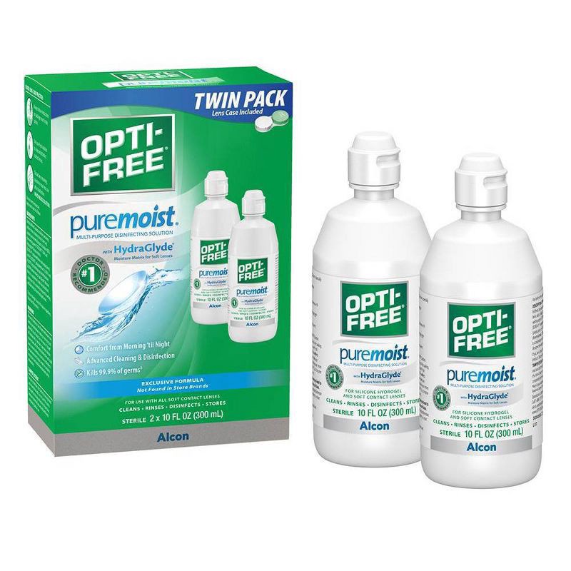 slide 1 of 5, Opti-Free PureMoist Multi-Purpose Disinfecting Contact Lens Solution - 20 fl oz, 20 fl oz