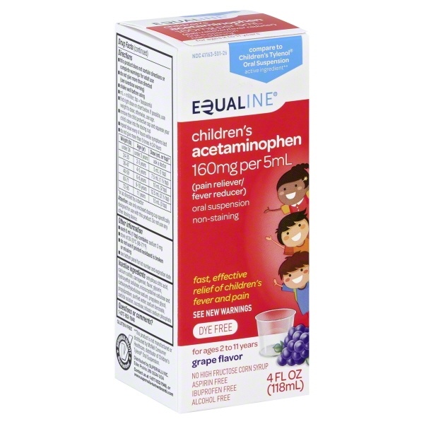 slide 1 of 1, Equaline Child Pain Grape, 4 oz