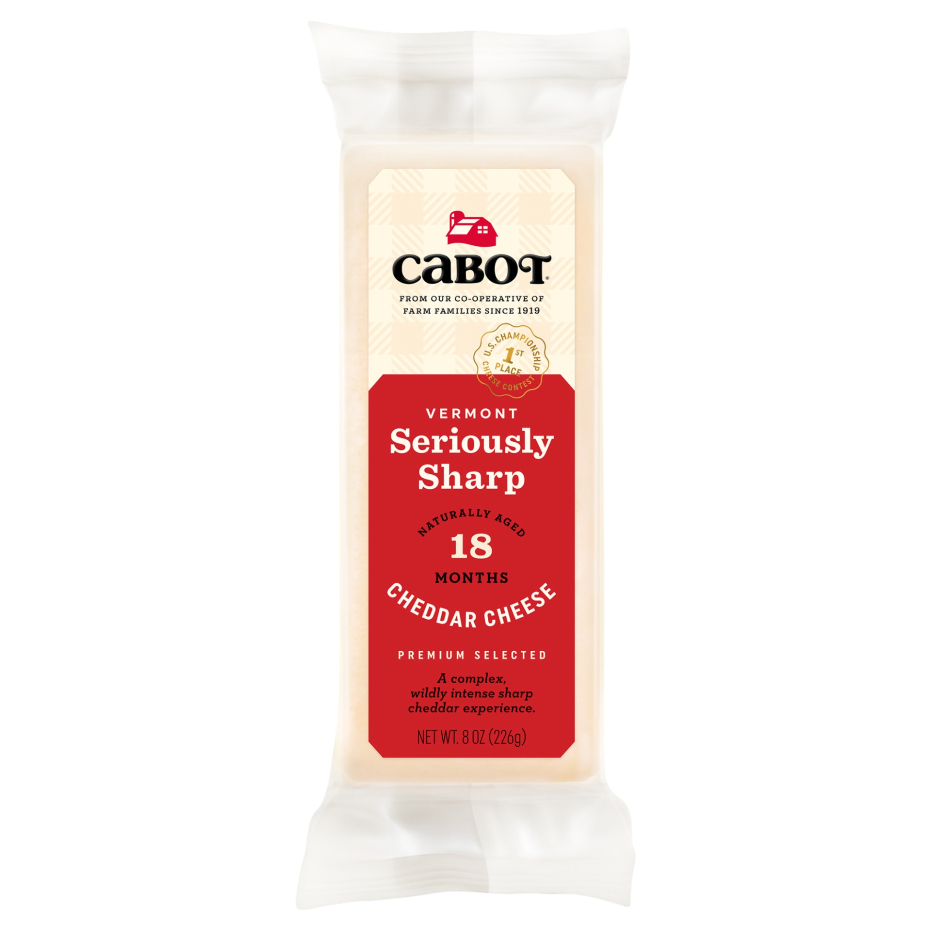 slide 1 of 3, Cabot Seriously Sharp Cheddar Cheese, 8 oz