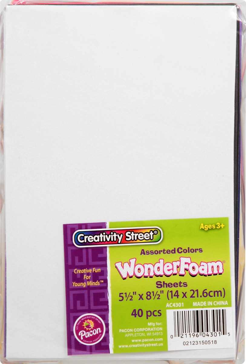 slide 7 of 9, Creativity Street Wonderfoam Sheets Assorted Colors, 55 in x 85 in