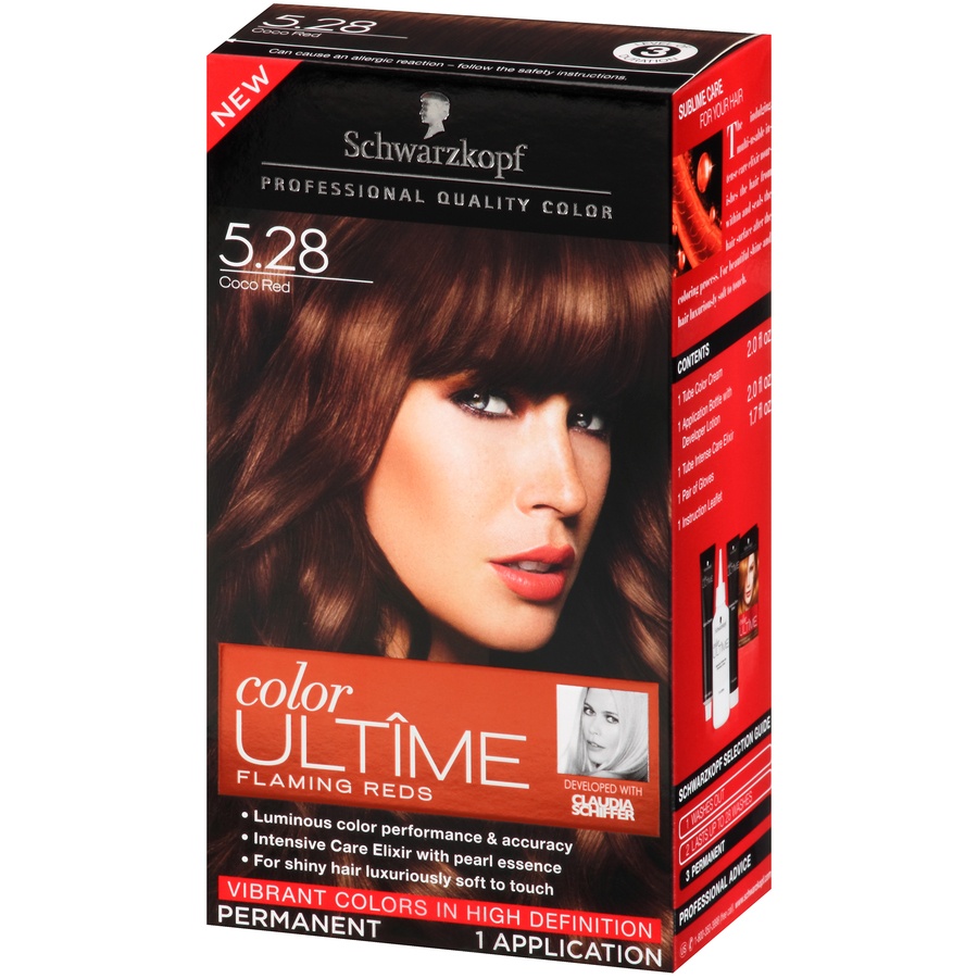 slide 3 of 7, Schwarzkopf Color Ultime Flaming Reds Hair Color 5.28 Cocoa Red, 2.03 fl oz