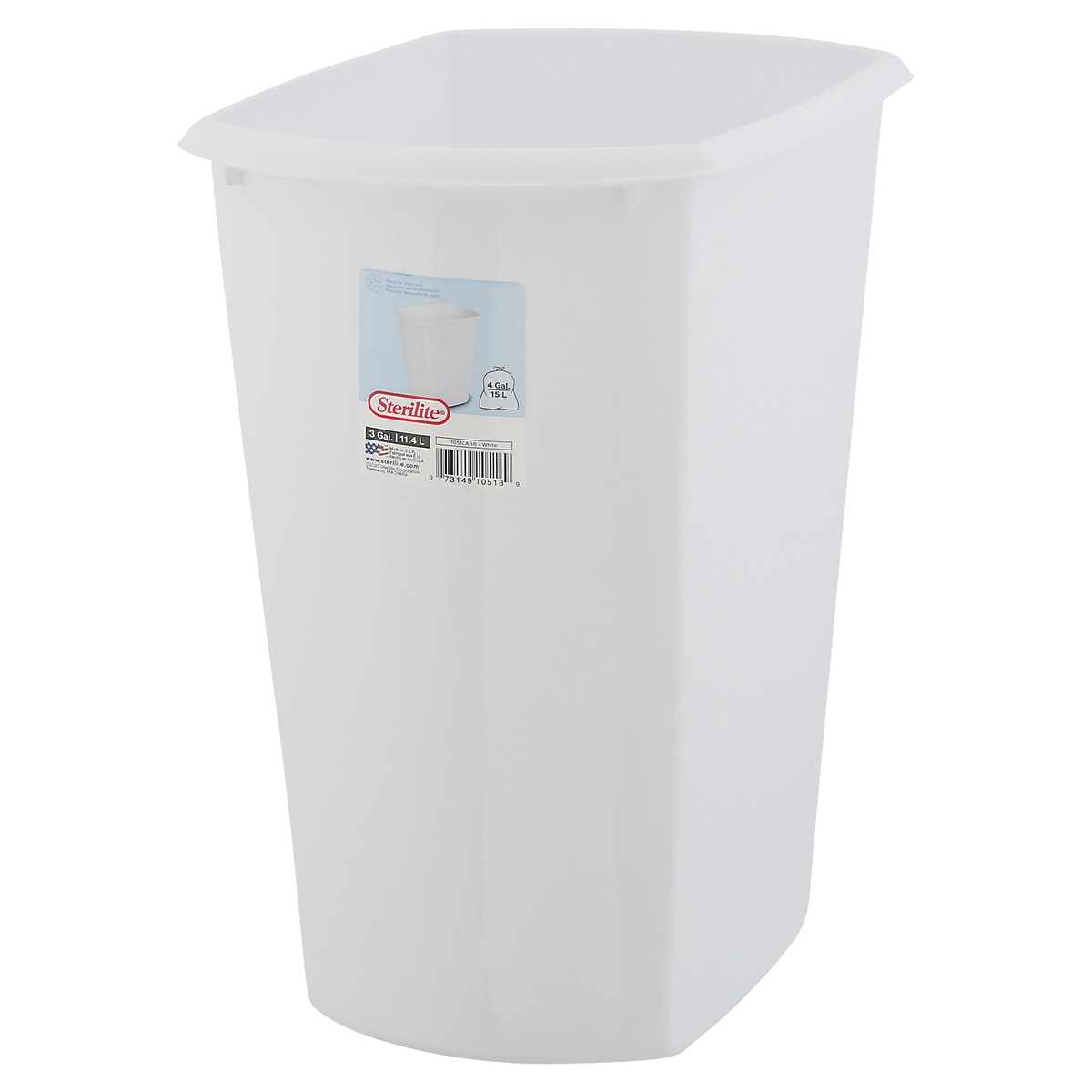 slide 4 of 9, Sterilite Wastebasket - White, 1 ct