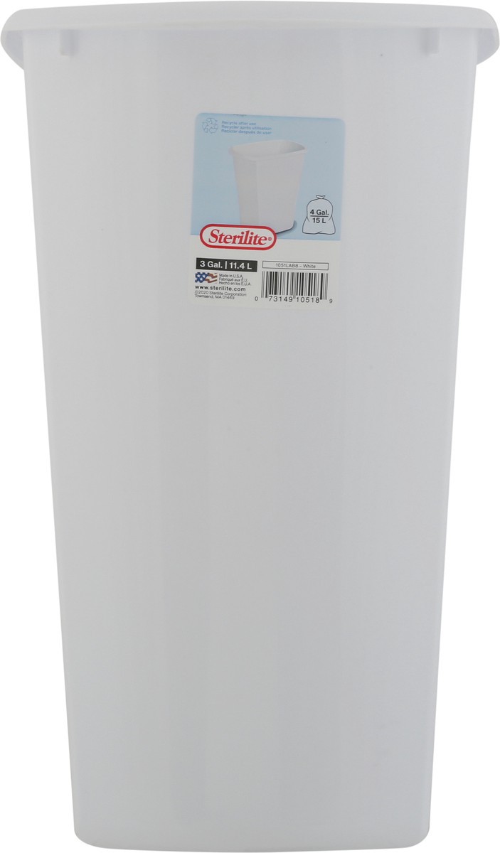 slide 9 of 9, Sterilite Wastebasket - White, 1 ct