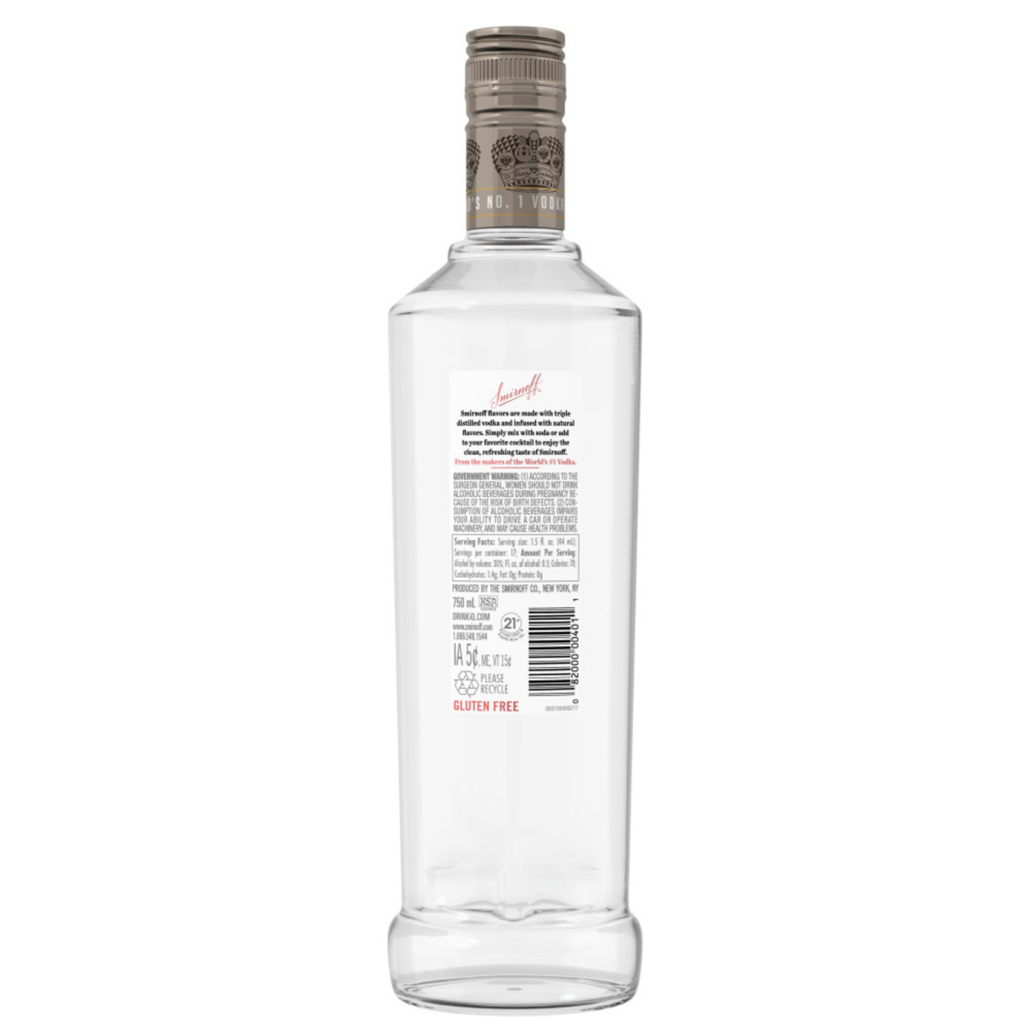slide 4 of 6, Smirnoff Vanilla (Vodka Infused With Natural Flavors), 750 mL Glass Bottle, 750 ml