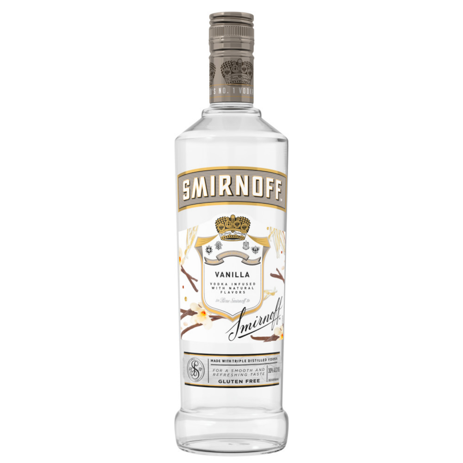slide 5 of 6, Smirnoff Vanilla (Vodka Infused With Natural Flavors), 750 mL Glass Bottle, 750 ml