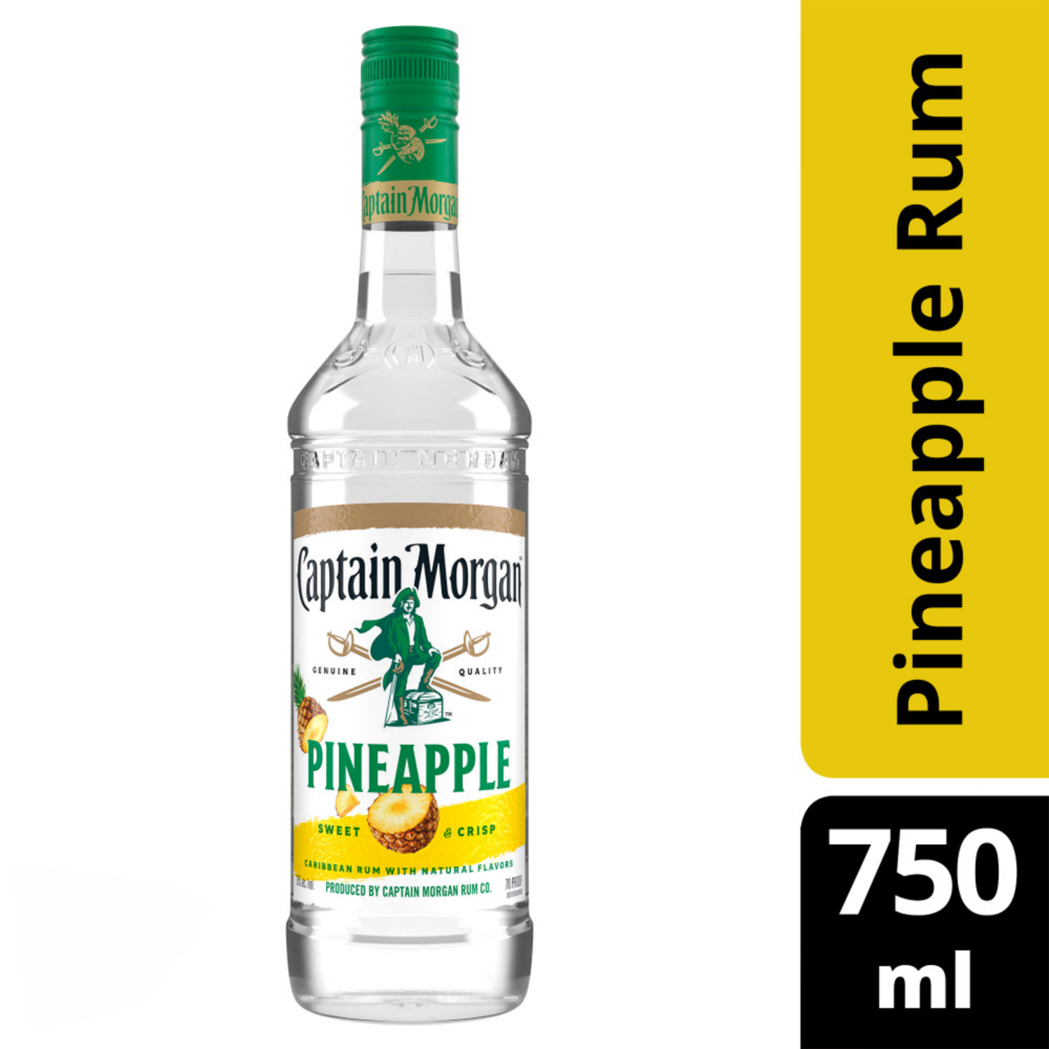 slide 1 of 4, Captain Morgan Pineapple (Caribbean Rum with Natural Flavors), 750 mL, 750 ml