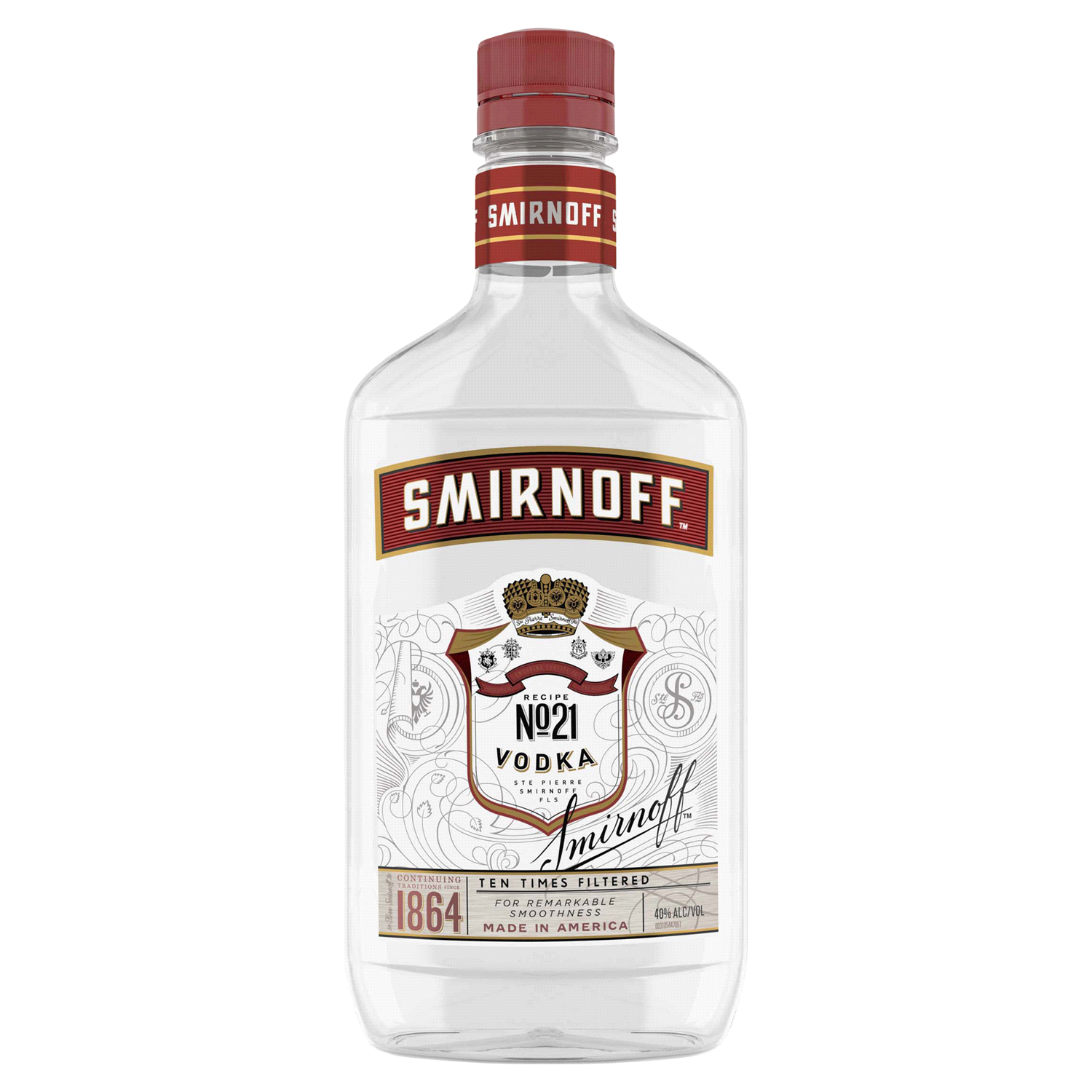 slide 1 of 2, Smirnoff No. 21 80 Proof Vodka, 375 mL PET Bottle, 375 ml