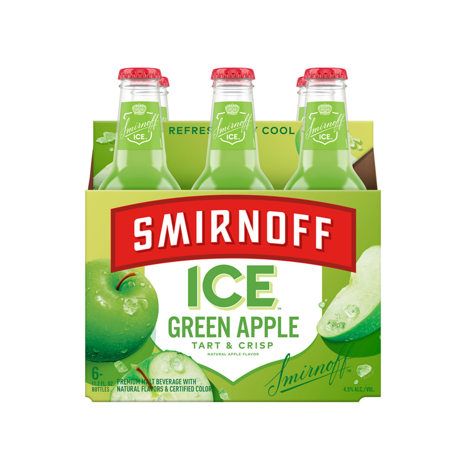 slide 7 of 8, Smirnoff Ice Green Apple Malt Beverage 6 - 11.2 fl oz Bottles, 6 ct